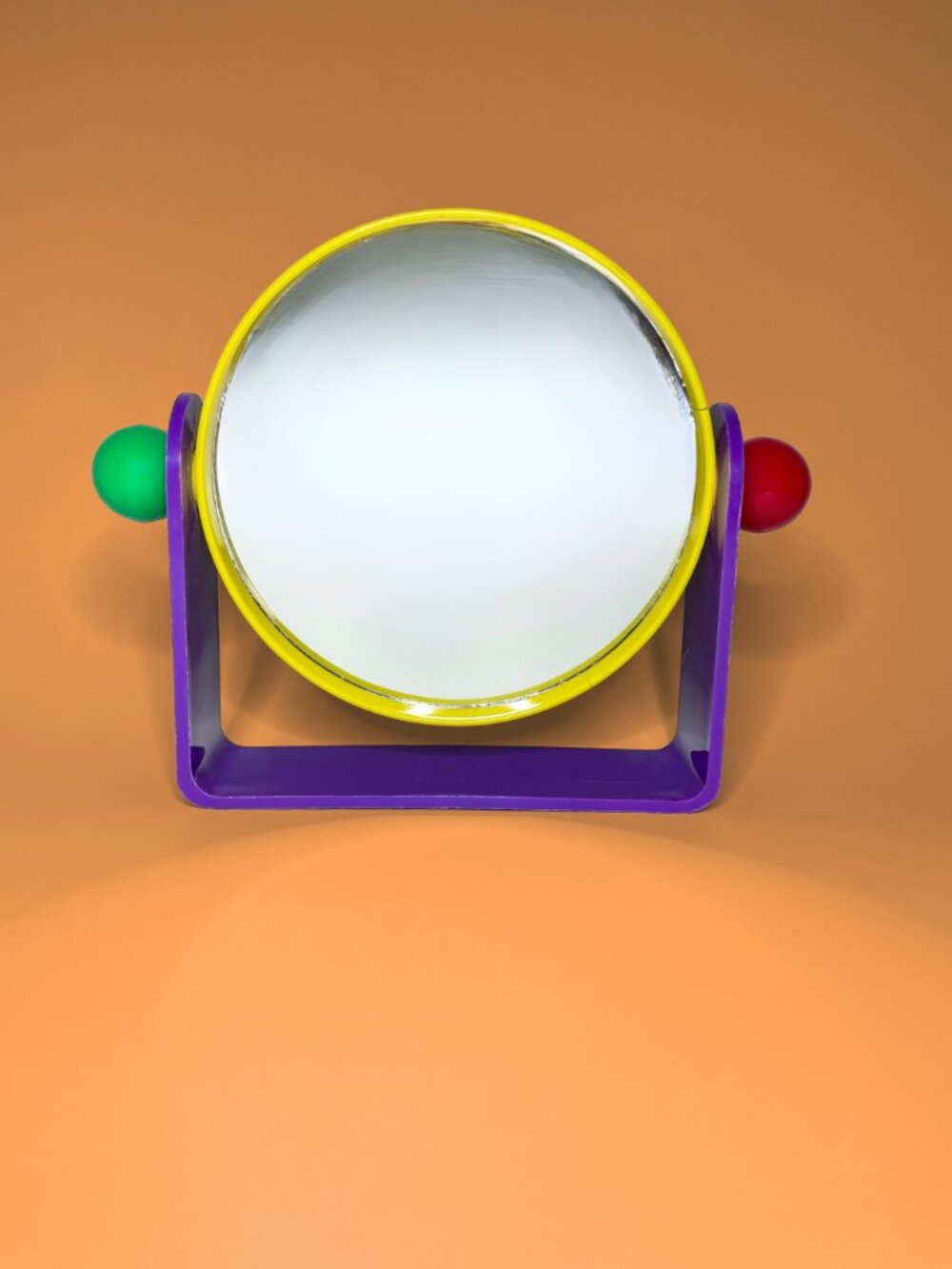 Vintage 1980s Postmodern Memphis Style Swivel Vanity Mirror